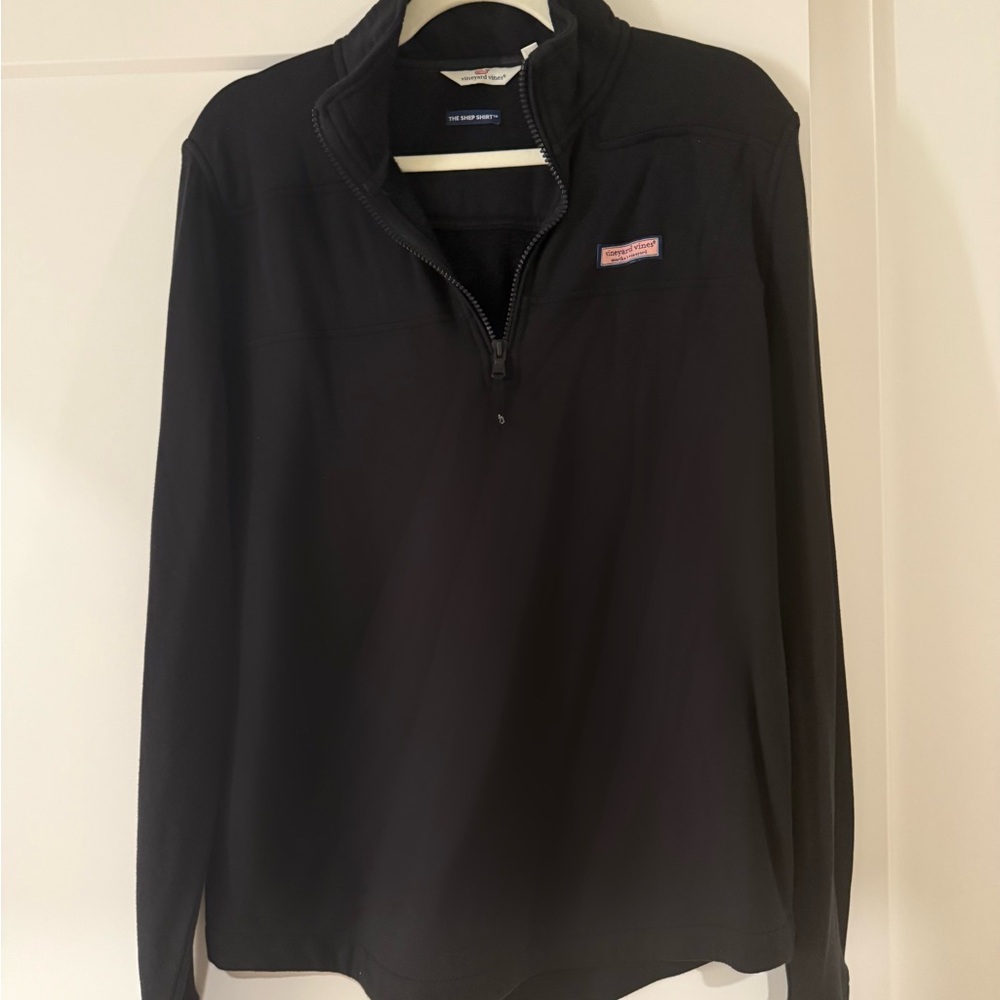 Vineyard Vines Black Quarter-Zip Pullover Shep Shirt Size M